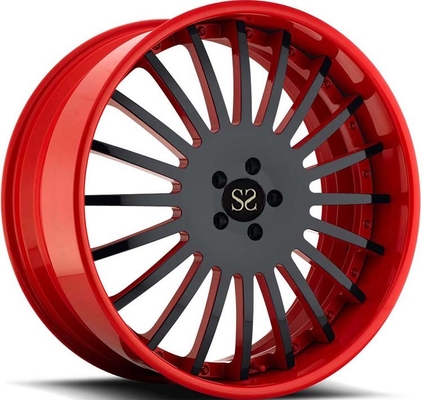21x9 3PC schmiedete Räder einfaßt rotes Fass-schwarzes Gesicht für Lamborghini Aventador