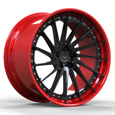 21 22 23 24inch schmiedeten 2-teilige Kanten für kundenspezifische rote schwarze Räder Ferraris F8 5x130