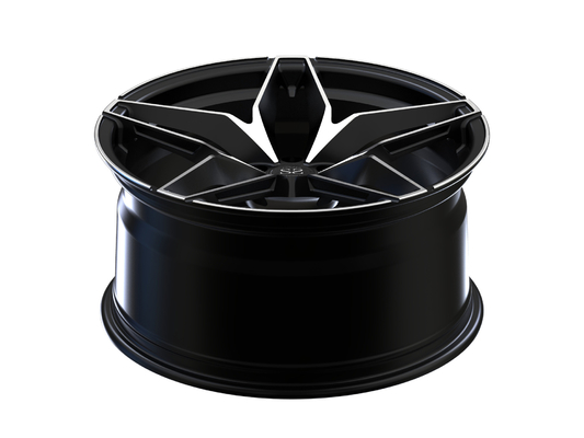 Schwarzes bearbeitete 1-teiliges geschmiedetes Rad 20 Zoll Monoblock für Alpha Romeo Car Rims maschinell