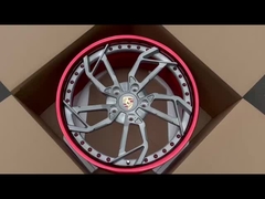 Maßgeschneiderte roten Fass und graue Disc 1-PC geschmiedete Felgen für Porsche