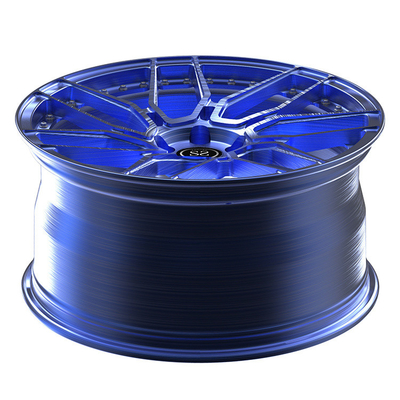 Blau bürstete 1-teilige geschmiedete Rad-Speichen Monoblock für Luxusauto-Aluminiumleichtmetallfelgen