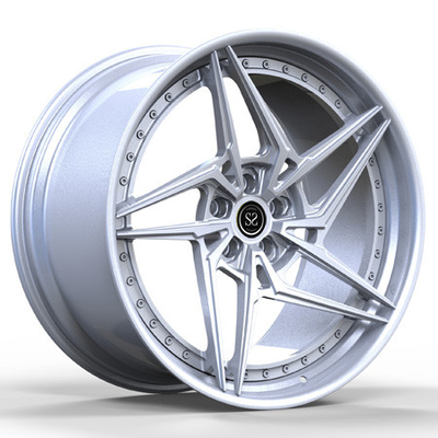 Aluminiumlegierungs-2-teilige geschmiedete Räder fasst Auto-Räder der Hyper silberne Mitte-multi Speichen-GTB ein
