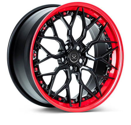Rotes Lipgloss sprach 3-teilige geschmiedete Rad-Leichtmetallfelgen 5X114.3 5X108 für Ferrari 488