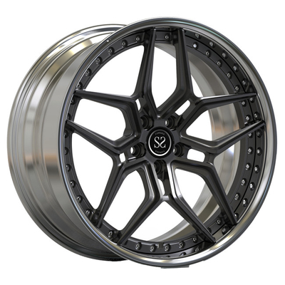 2-teilige geschmiedete Aluminiumpolierlippe dunkles Grey Spokes der Rad-21inch für Auto-Kanten Audis RS6