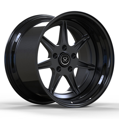 Rad-Disketten-Glanz-Schwarz-Lippe 19inch Matte Black 2-teilige geschmiedete für Luxus-Porsche