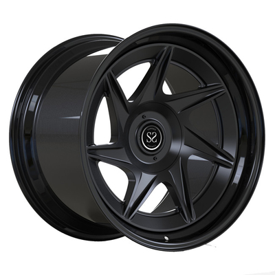 PC 19inch 2 schmiedete Rotations- Rad-Matte Black Disc Gloss Black-Lippe für Luxus-Porsche
