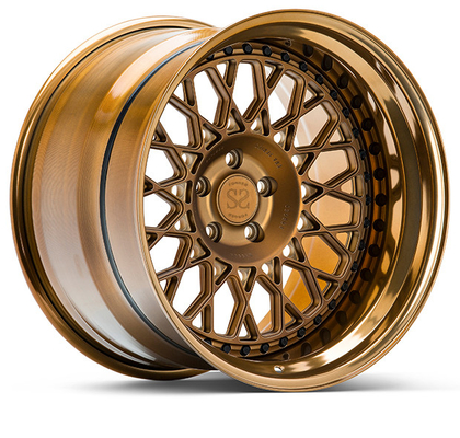 A6061 Aluminium-Schmiedefelgen 2 Stück in hochglanzpolierter Bronze für Luxusautos