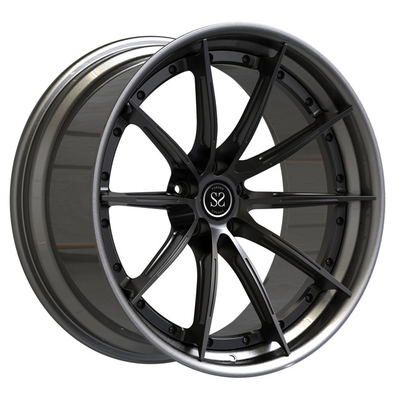 Polierte 2-teilige geschmiedete Räder 19 bewegen geschwankte Grey Spokes For Volkswagen Stepped-Lippenkanten Schritt für Schritt fort