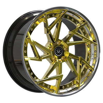 schwankten 2-teilige Kanten-Räder 19x8.5 19x11 geschmiedetes Poliergold Audi R8