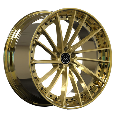 Lippe Audi A7 schmiedete 2-teilige Rotationsradfelgen, die 22inch goldene Schallplatte bürstete