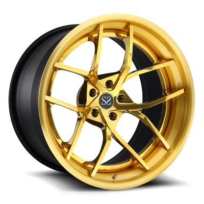 Geschwankte polnische geschmiedete Kanten 19x10 19x12 für Ford Mustang/gelbe Leichtmetallfelgen 19