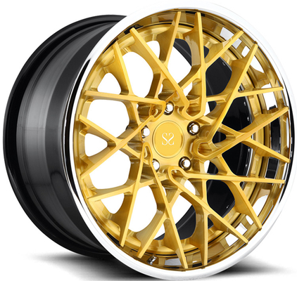 F12 Berlinetta 3PC schmiedete Goldgesicht der Aluminiumleichtmetallfelge-Polierlippen21x9.5 22x12.5