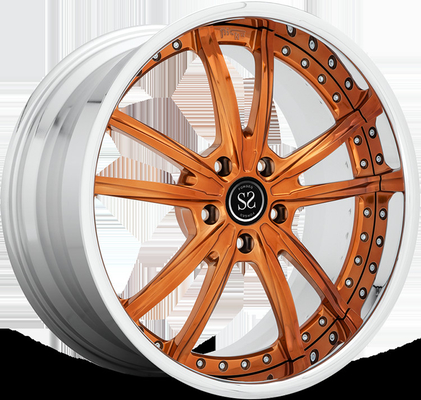 2-teilige geschmiedete Räder 21x9 5x112 Matt Brown Customs für Audi S8