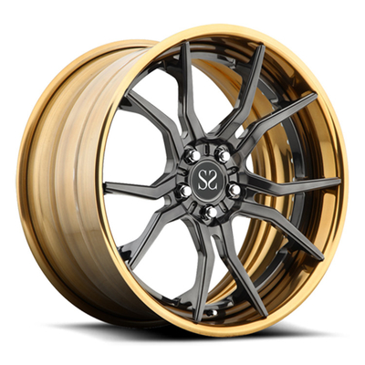 5x112 5x120 5x130 2 Stück Goldfelgen Schwarze geschmiedete Legierung 18 19 Für Porsche BMW Audi Benz