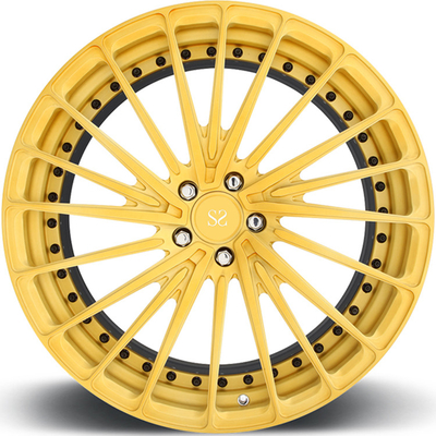 5x114.3 A6061 T6 2pc Custom Alloy Felgen Schwarzer Rand Fass für Pkw Räder