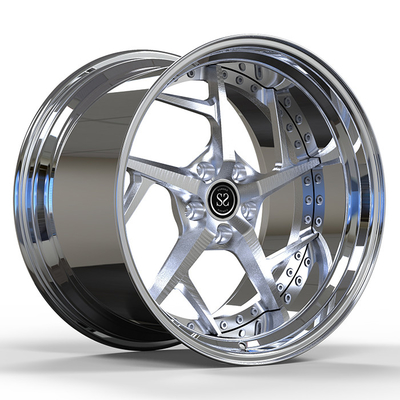 Volvo XC90 B5 2021 20x9.0 Custom 2-PC Felgen poliert Lippe + gebürstete Scheibe