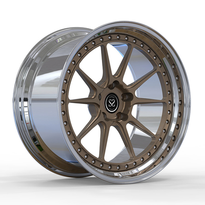 Audi S7 2019 19x8.5 5x112 ET25 Custom 2-PC geschmiedete Felgen Tuning Stile Matt Broze Disc und polierte Lippe