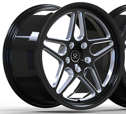 2018 BMW M2 19x9 und 19x10 5x112 Custom Glanz Schwarz + Fräsen Fenster 1-PC geschmiedete Felgen