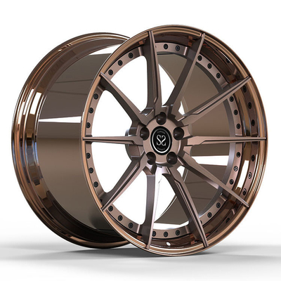 Kundenspezifisches 2PC Porsche schmiedete Leichtmetallräder einfaßt den Bronze Glanz 19x9