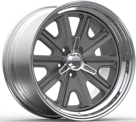18x8,5 und 18x9,5 graue Felgen mit poliertem Rand, 3-teilig, geschmiedete Felgen für Ford Mustang
