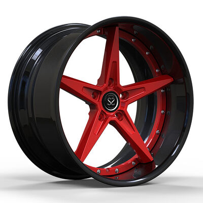 Red and Gloss Black 2 Piece Forged Wheels 19x8.5 for BMW M3