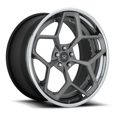 PCD 139.7mm 2-PC 6061-T6 Ferrari schmiedete Räder polieren schwarze kundenspezifische Kanten