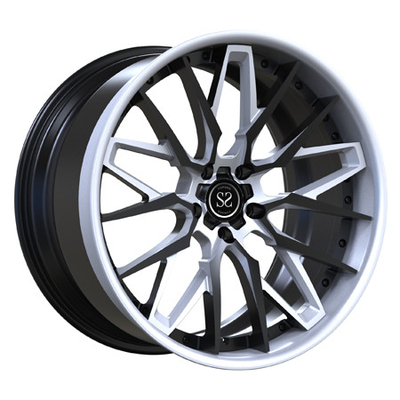 Eine 20 Zoll-Front eine 21 Zoll-Rückseite schwankte 2-teiliges Fass-Schwarzes und silbernes Aluminiumleichtmetallrad für Chevrolet Corvette C8