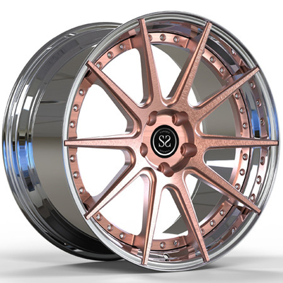 Die 20 Zoll-Aluminiumlegierung schmiedete 2-teilige Räder bronzieren gebürstete Kante Mitte-Polierfass-Cadillacs CTS-V