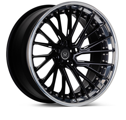 Geschwankte Aluminiumlegierung schmiedete Matte Black Rims-3-teiliges poliert