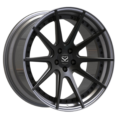 20x10 2-teilige geschmiedete Aluminiummitte Matte Black Barrel Polished der Rad-T6