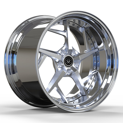 Gesicht gebürstete Beschichtungs-Speiche Chrome dreht 2-teiliges 18x7 19x12 schwankte Legierungs-Mustang-Kanten