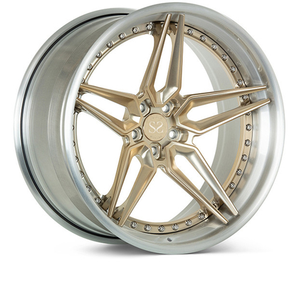 Geschmiedete 3-teilige Felgen im Vossen-Stil, 24 Zoll, glänzend schwarz, für Luxusautofelgen
