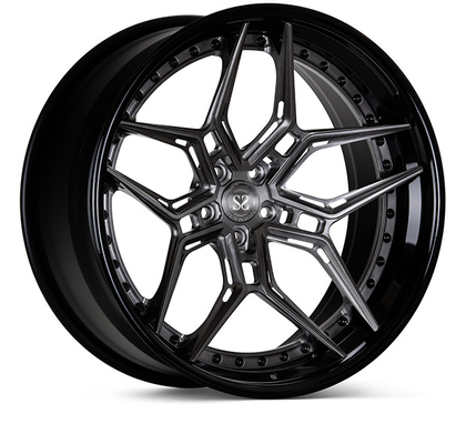 3 PC EVO4R Kanten schmiedeten 18 19 20 21 22 Zoll für VW, den T5 T6 schwarze Räder bürstete