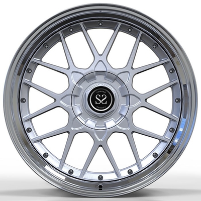 A6061 Aluminium-Schmiedefelgen 2-teilig in Silber hochglanzpoliert für individuelle GT-Fahrzeuge